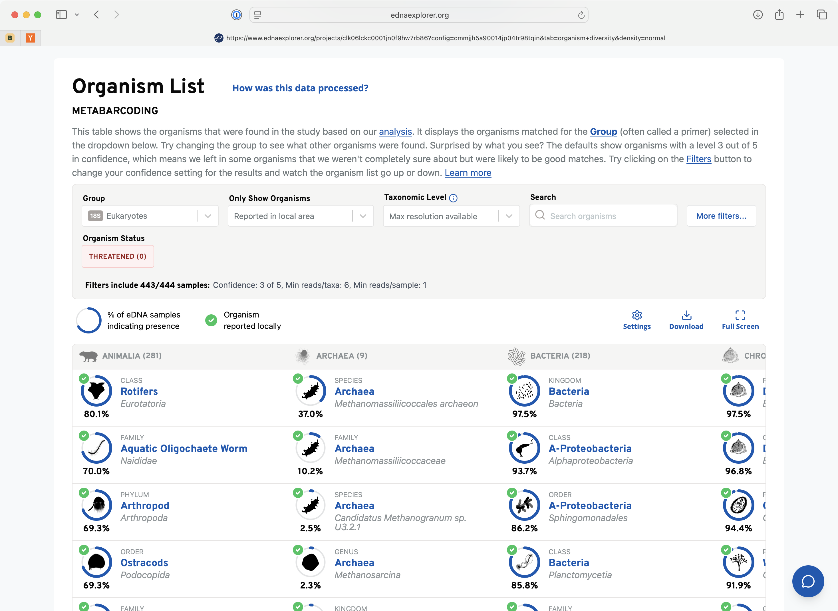 eDNA Explorer screenshot 2