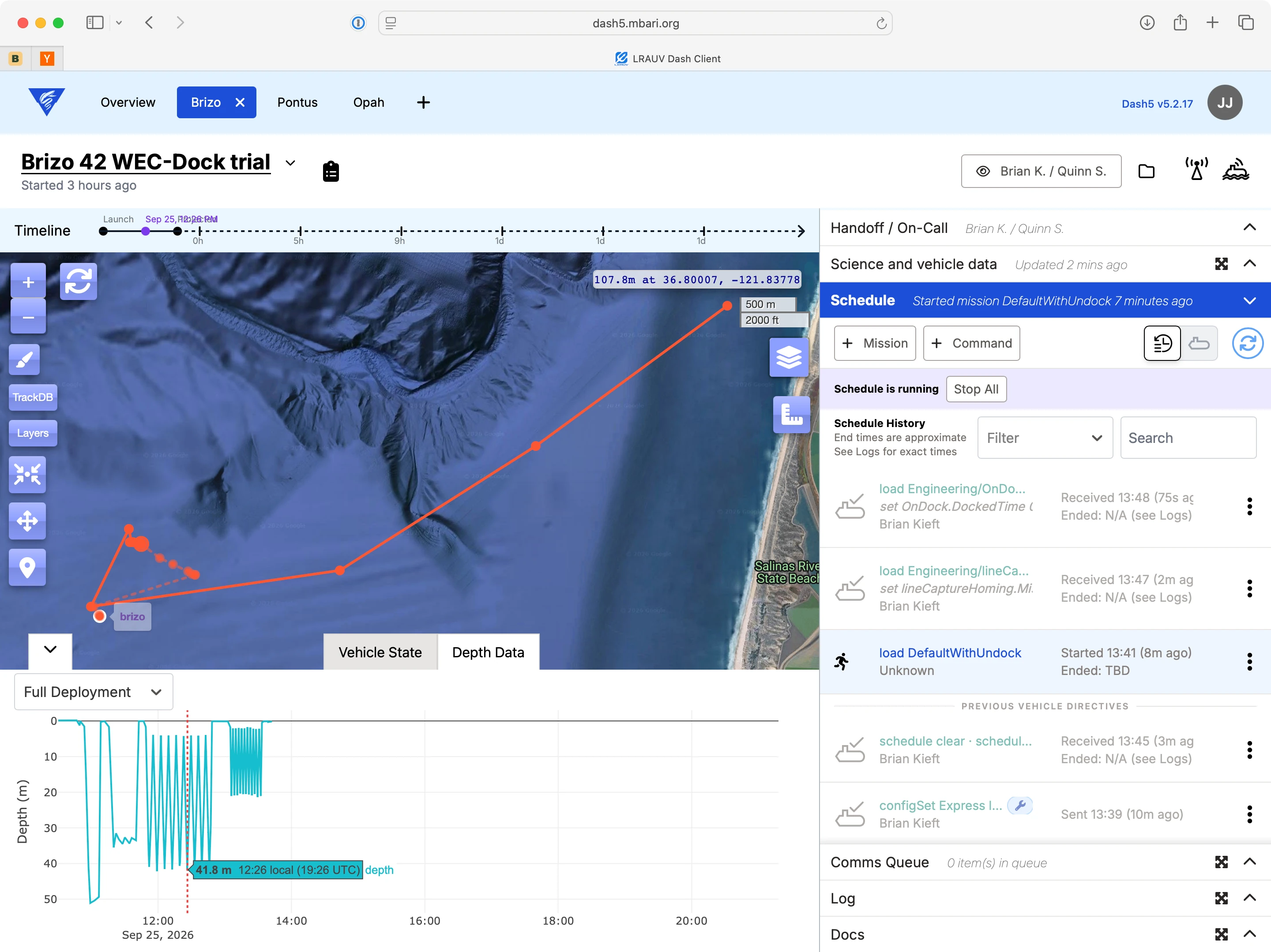 MBARI LRAUV Pilot Dashboard screenshot 2