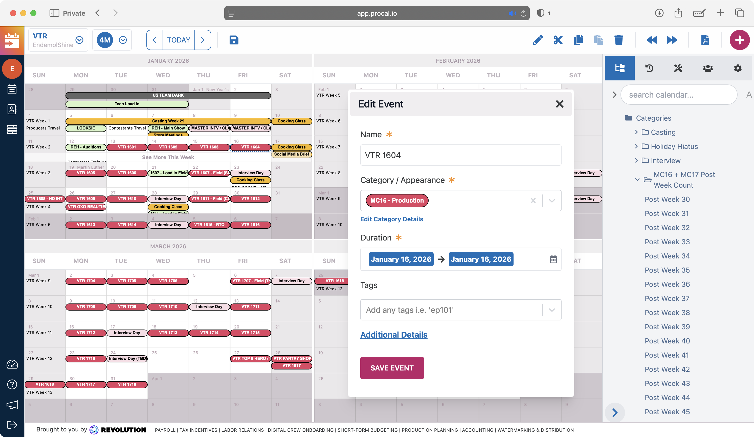 ProCal screenshot 2